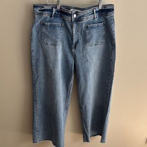 Mica Cropped Wide Leg Front Pocket Jeans  size 18w